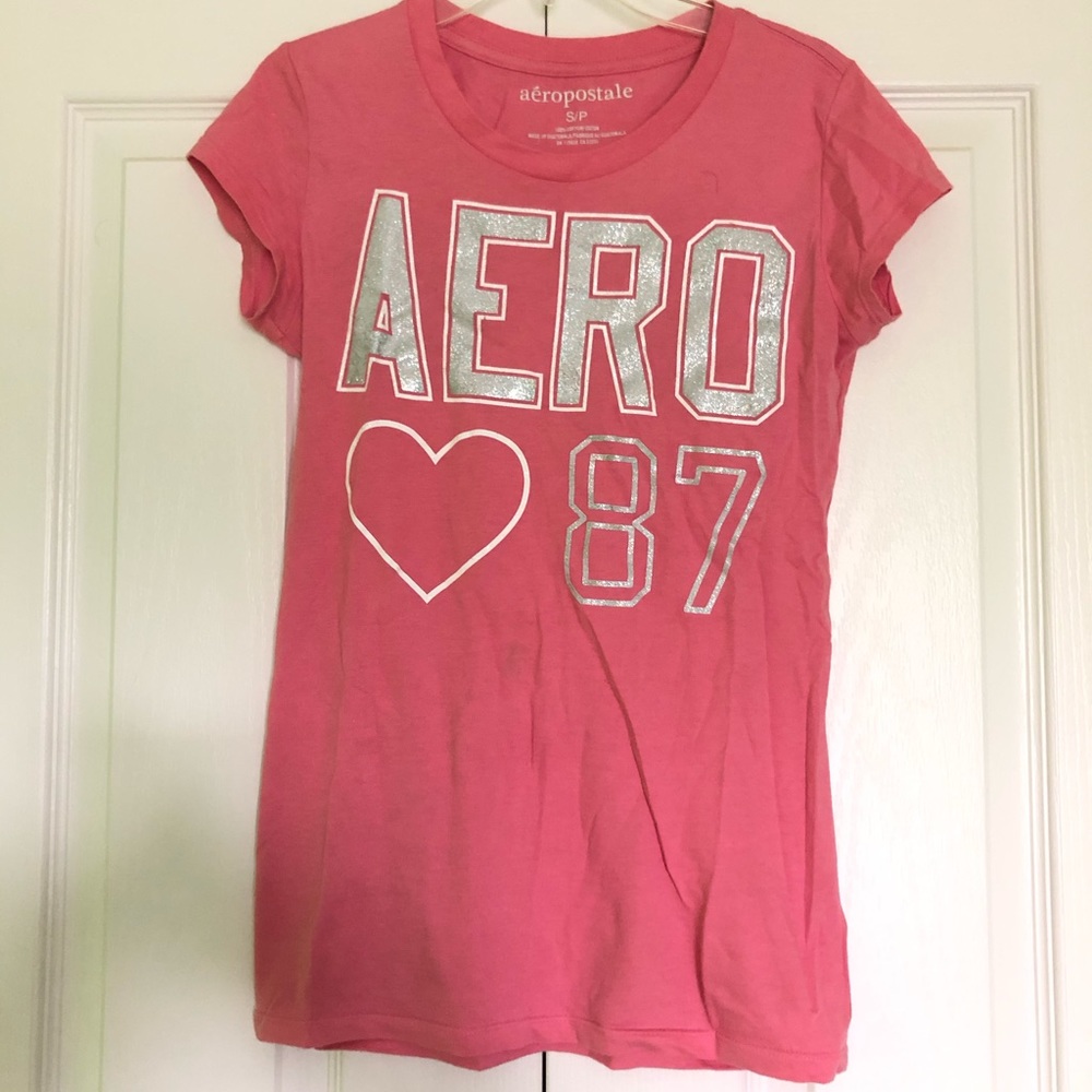 aéropostale glitter pink tee